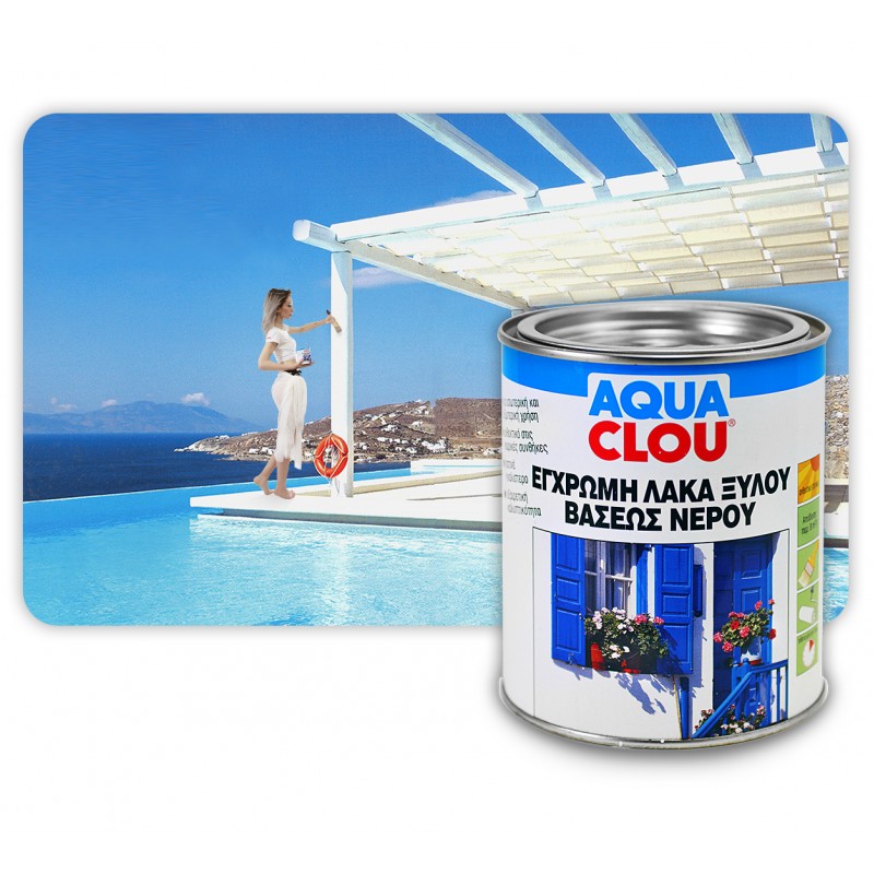 CLOU AQUA έγχρωμη οικολογική λάκα ξύλου βάσης νερού εξωτερικής χρήσης